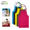 thicken cotton polyester blend cooking baking kitchen bib apron with pockets black blue green red yellow orange plain apron 2