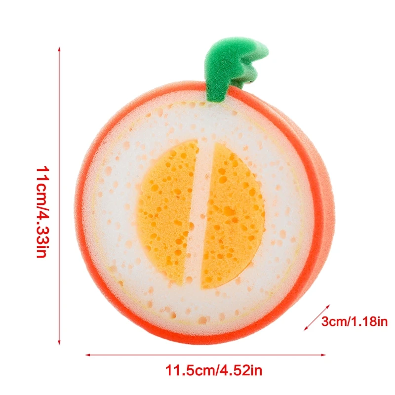 Cute Fruit Shaped Body Cleaning Sponge Cartoon Body Scrubber Bathroom Supplies Shower Brush Bath Tools for Kids Adult random 1pc images - 6