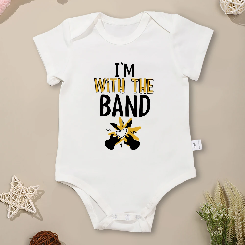 Band Rock Baby Tutina Fashion Harajuku Cute Baby Boy Clothes Manica Corta Urban Streetwear Harajuku Toddler Pagliaccetto Cotton
