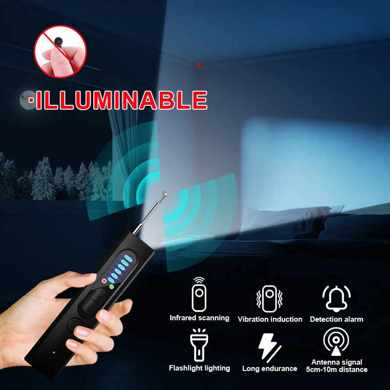 Anti-Spy Wireless RF Signal Detector Bug GSM GPS WiFi Tracker Camera Bug Professional Signal Detector Anti-Spy Infrared Scanner