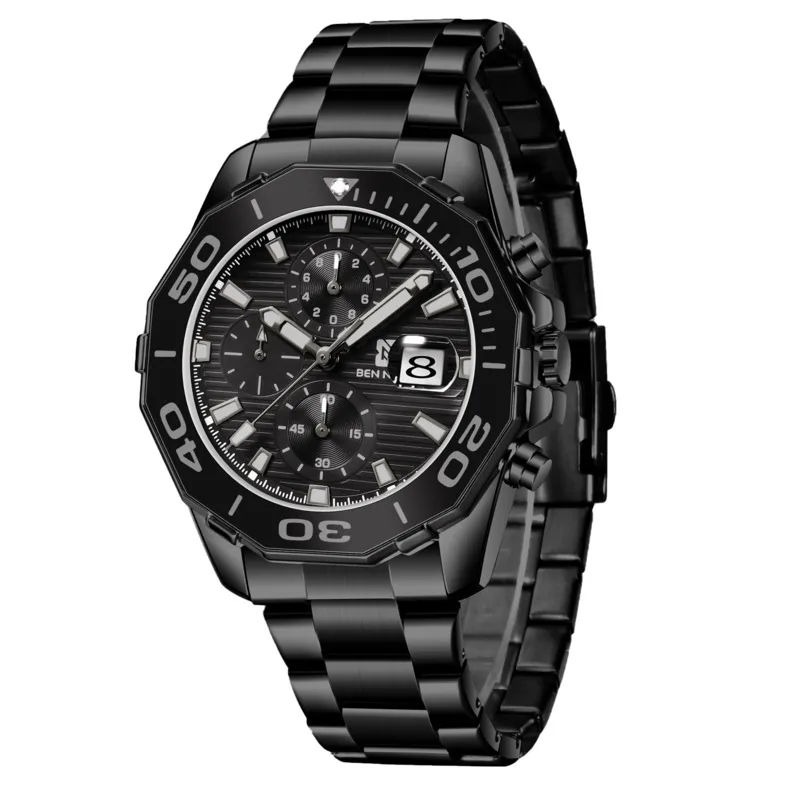 Quartz Watch For Men Personalized Fashion Business Calendar Timer Glow Waterproof Men's Stainless Steel Watch Strap Men Watch