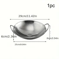 1pc 29cm/11inch stainless steel honeycomb skillet non-stick with handle scratch-resistant cooking pasta steak porridge ramen 5