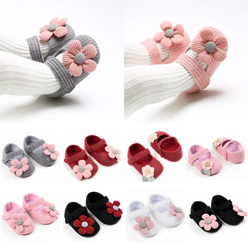 

Spring Autumn Baby Shoes Flower Princess Soft Sole Anti-slip First Walkers Inflant Walking Shoes Baby Shoes 0-12M Girls' Shoes