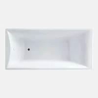 Cheap Custom Made Bathroom Soaking Tub Acrylic Skirt Side Plastic Portable Freestanding Bathtub for Adults 2