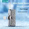 Xilecaly Mini Power Bank Shiny Diamond Fashion High Quality 5000mAh Portable Charger Mobile Power Bank Power Banks Fast Charging 2