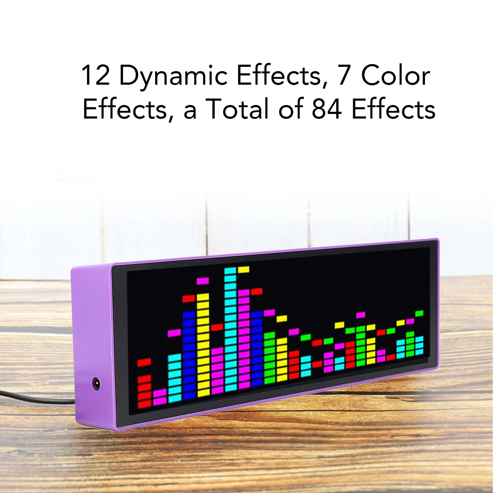 LED 음악 스펙트럼 디스플레이 16x24RGB 스펙트럼 분석기 12가지 다이나믹 7색 효과 리듬 LED 픽업 주변 조명