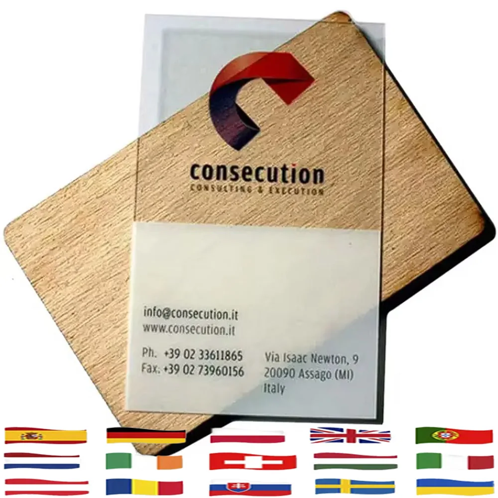 New Business Card Customization Europa 8 Lines Poland Waterproof Business Card Printing Free Design Rounded cccm Corners
