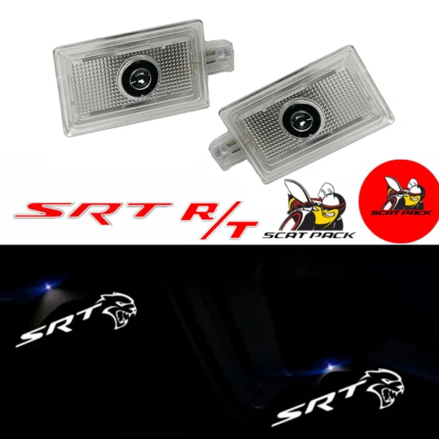 2 Stück Autotür Logo LED Licht projektor für Dodge Challenger Srt Dämon  Scat Pack RT Emblem Ghost Shadow Höflichkeit Willkommen lampe - AliExpress