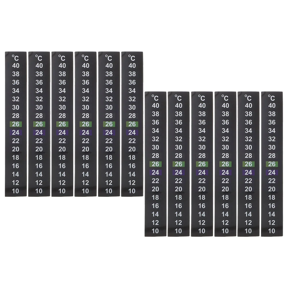 12 Pcs Aquarium Temperature Gauge Fish Tank Sticker Thermometer Strips Liquid Crystal Bowl