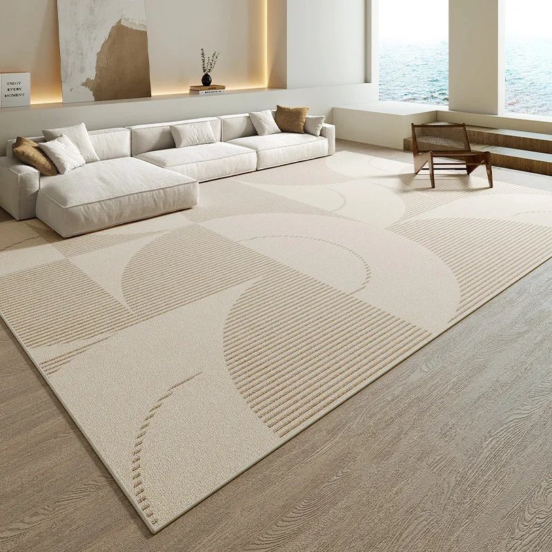 Wabi-sabi Wind Bedroom Decor Plush Carpet Thickened Study Anti-slip Mat Japanese-style Carpets for Living Room Home Striped Rug 5