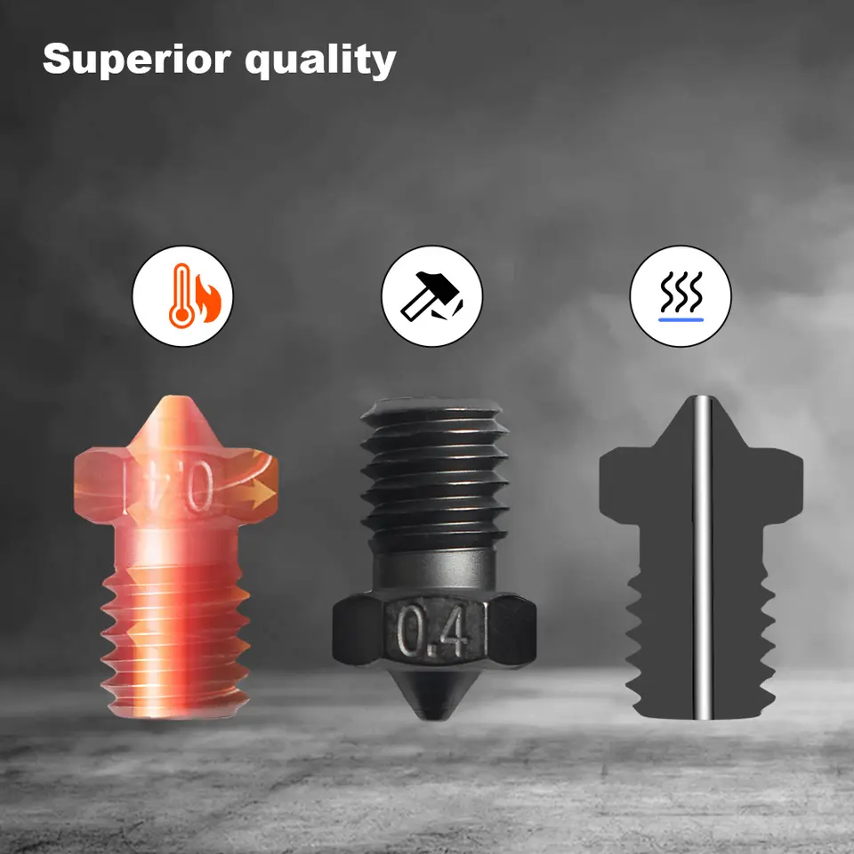 FYSETC E3D V6 Hardened Steel Tungsten Carbide Coated Nozzles High Temperature Resistance and High Quality 3d Printer Parts image 6