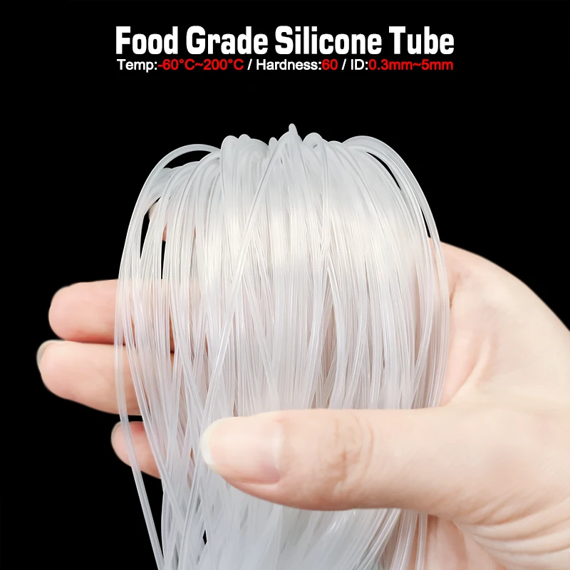 Plumbing hose Silicone tube water pipe plumbing supply hose 5M/10M transparent silicone soft hoses water pump flexible tube 0.5 0.8 1 1.5 1.6 1.7 2 2.5 3 3.5 4mm inner diamet