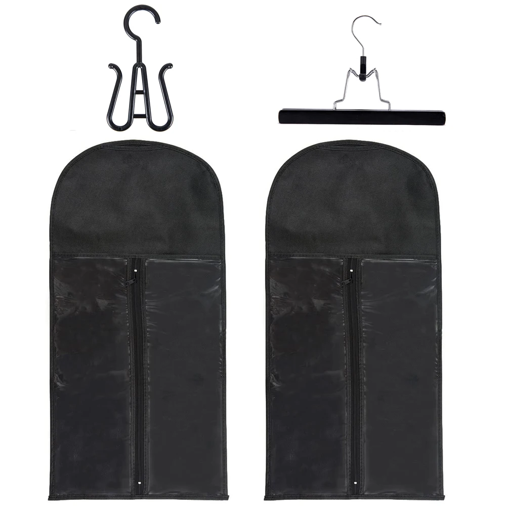 익스텐션 거치대 방진 헤어 익스텐션 행어, 여러 가발 헤어 익스텐션 행어, 가방 포함, 블랙 핑크 블루, 5 팩