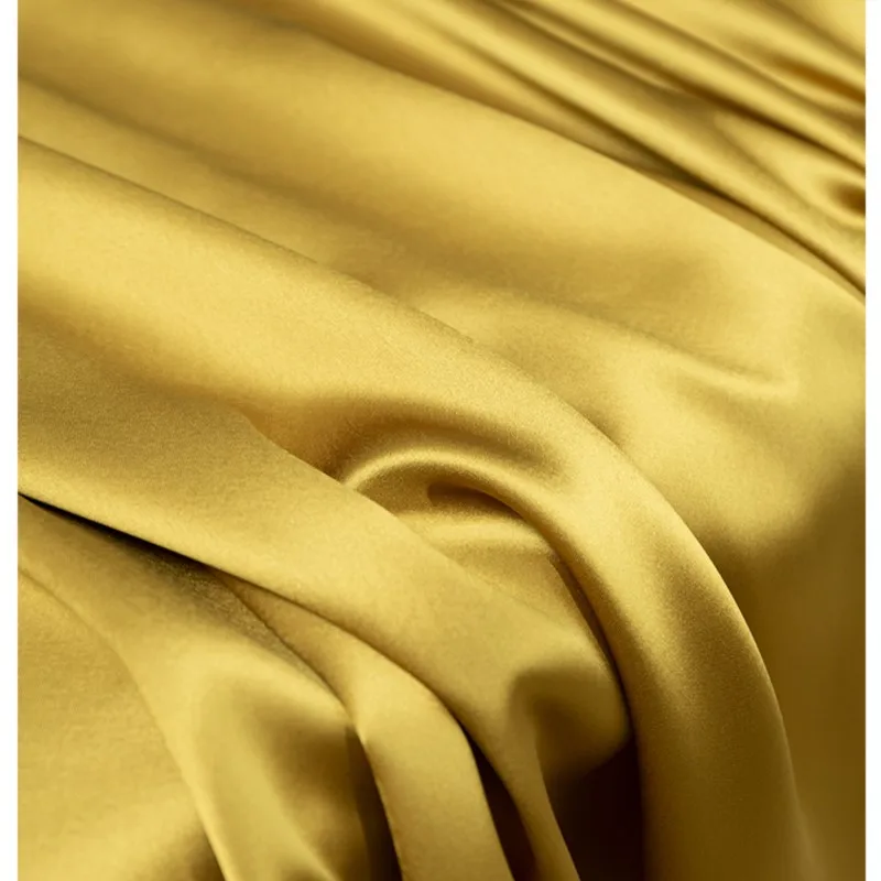 Heavy high-density triacetate fabric satin cheongsam coat skirt small clothing designer