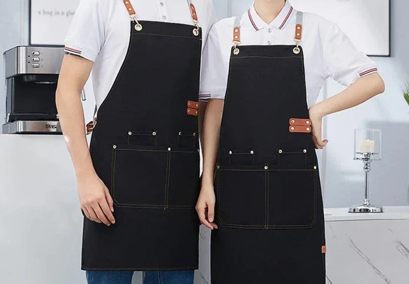 Canvas Apron with Pockets for Men Women