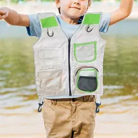 Kids Explorer Vest Pretend Play Cosplay Kids Camping Gear Jungle Vest Cargo Vest for Boys Girls Fishing Camping Outdoor Kids 2