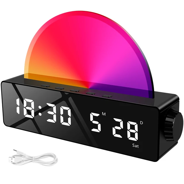 Sunrise Alarm Clock Smart Wake Light | Sunrise Alarm Clock Radio Wake New Alarm - Aliexpress