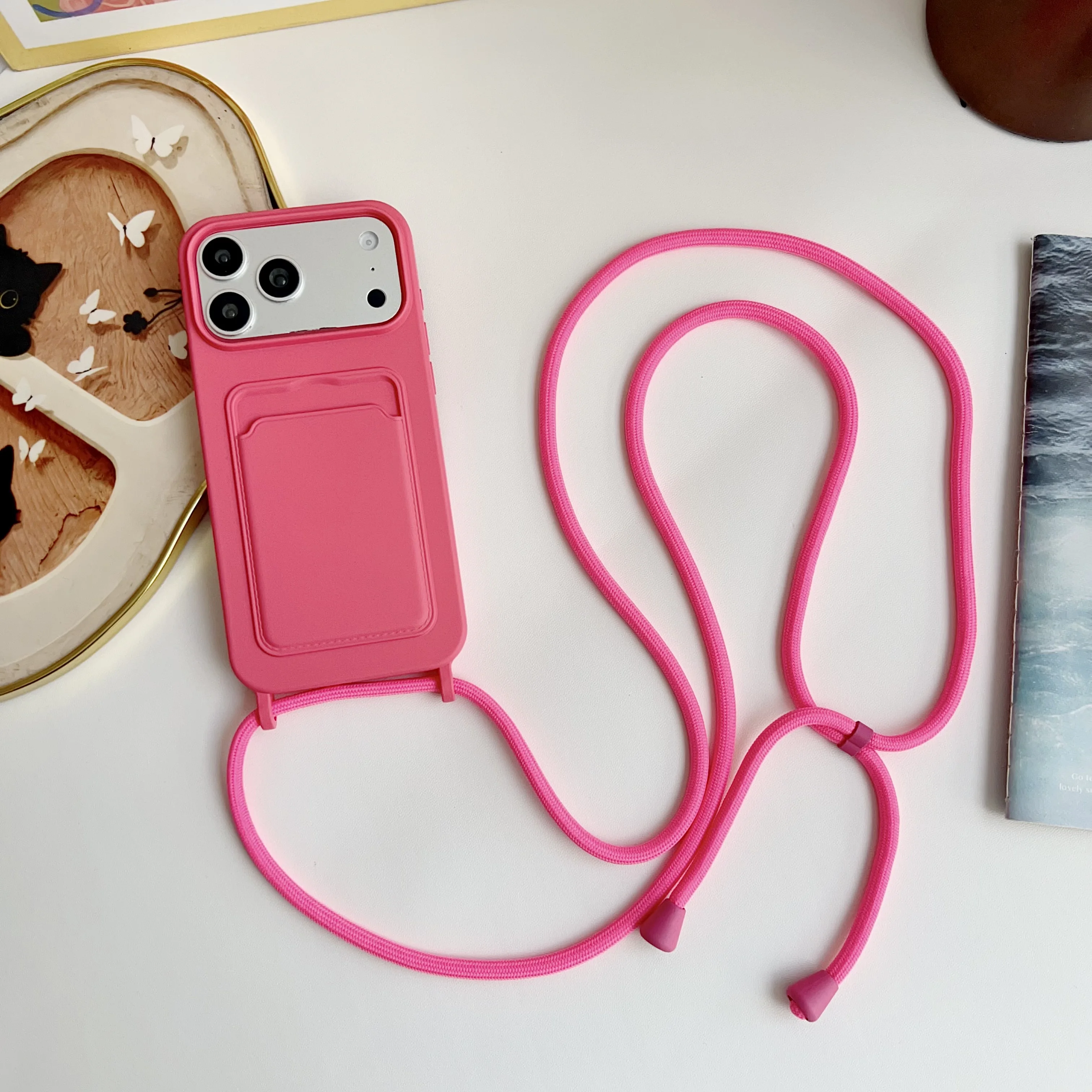 Versatile Crossbody Lanyard Phone Case with Card Slot and Soft Silicone Protector Cover