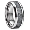 Somen 8mm Black Tungsten Carbide Rings Wedding Band For Men Blue Carbon Fiber Inlay Beveled Edge Polished Jewelry Men's Ring 5