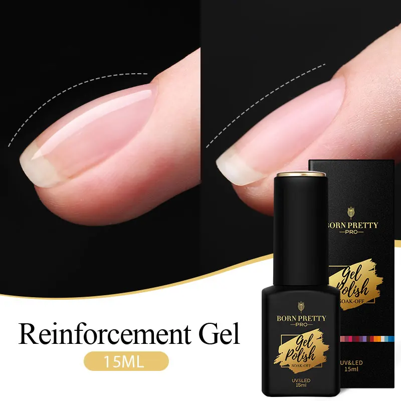 BORN PRETTY Pro 15ml Reinforcement Gel Nail Polish Self Leveling Nail Strengthen Base Top Coat Soak Off Nail Art Function Gel 2