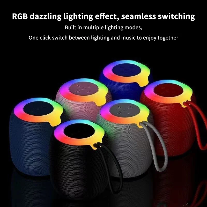 Waterproof Wireless Bluetooth Speaker with RGB Lights and HiFi Stereo Sound