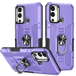 Ring Holder Shockproof Phone Case Cover for Inifix Hot 10 play (PURPLE)