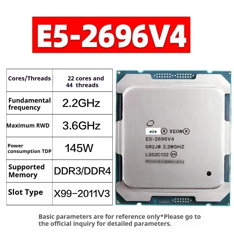 Xeon CPU E5-2696V4 SR2J0 2.20GHz 22-Cores 44 threads 55M LGA2011-3