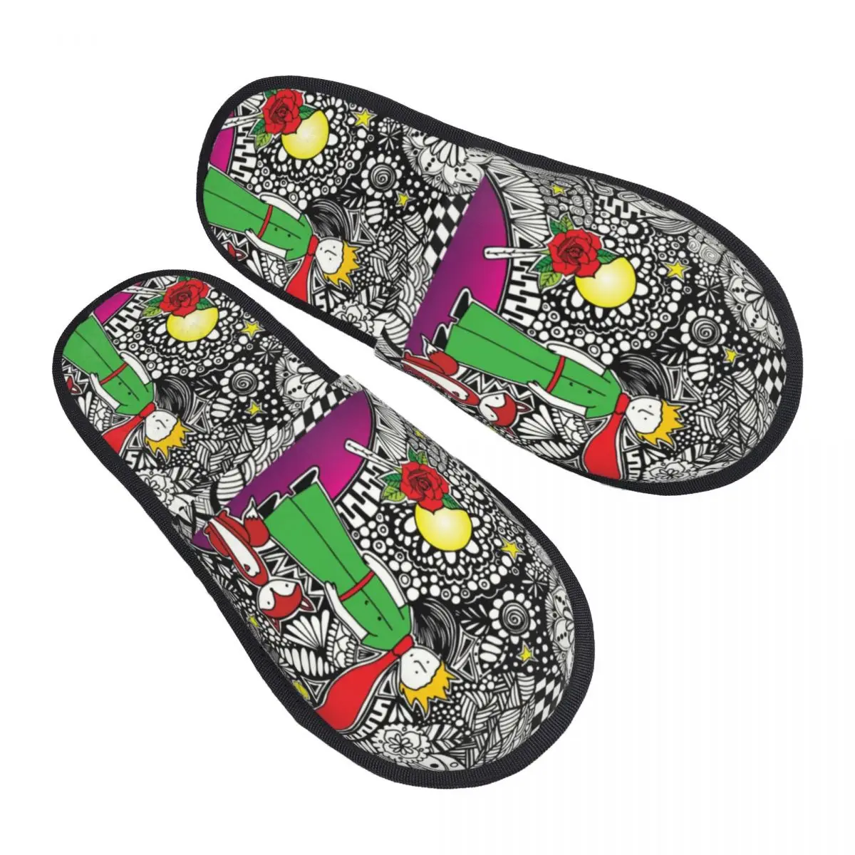 

Custom The Little Prince Fairy Tale Memory Foam Slippers Women Cozy Warm France Fantasy Fiction House Slippers