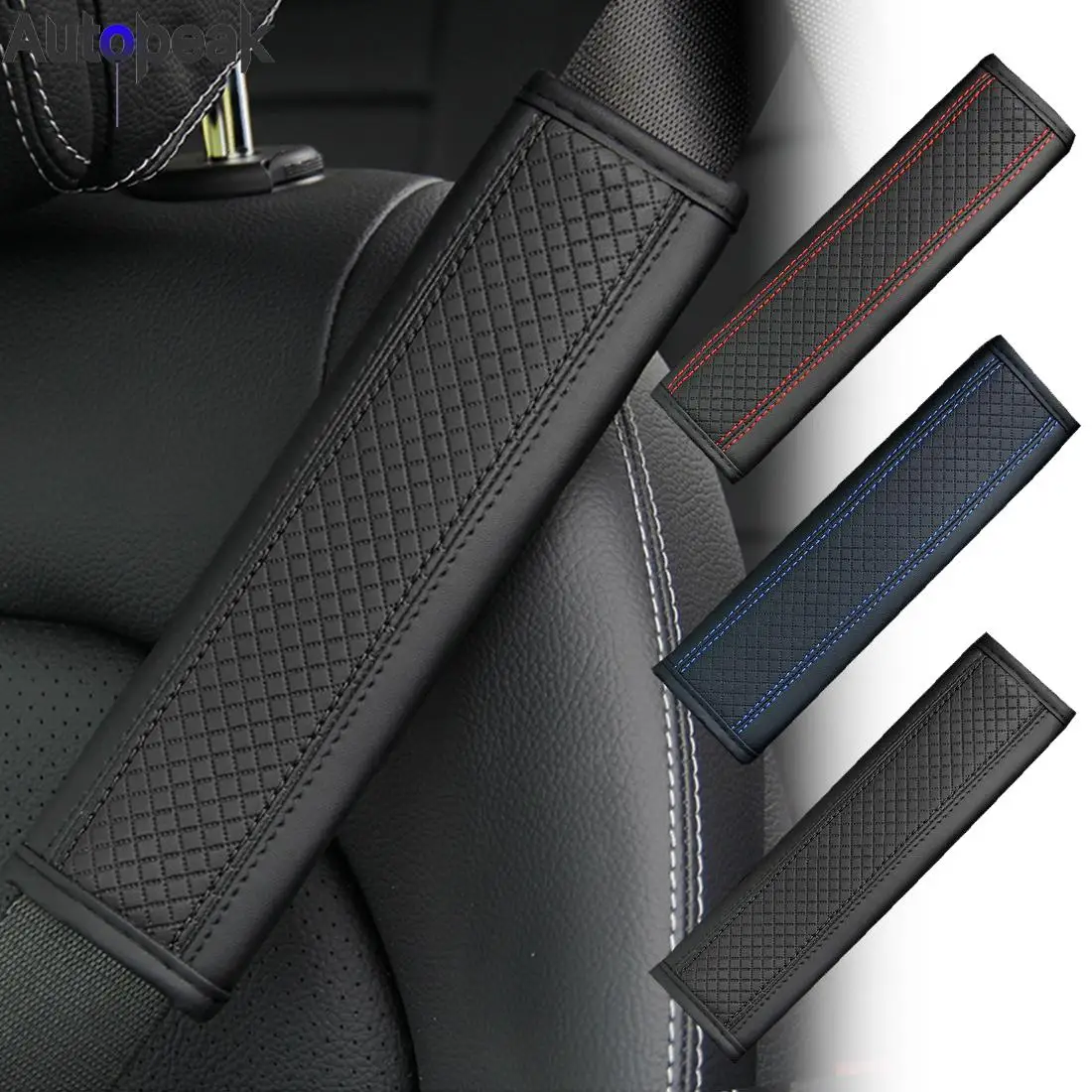 CarSeatBeltPuLeatherSafetyBeltShoulderCoverProtectionSeat
