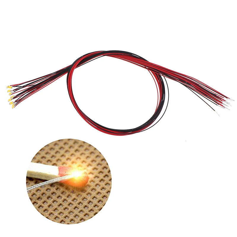 납땜 마이크로 리츠 유선 리드, 따뜻한 흰색 SMD LED 0603, 10 개, 20cm, t0603wm