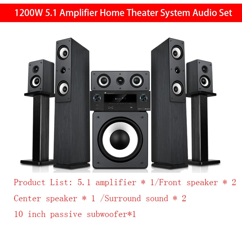 correct Memo overschreden 1200W 5.1 Versterker Home Theater System Audio Set High Power Hifi  Combinatie Speaker Subwoofer Passieve Luidspreker Hd Versterker - AliExpress