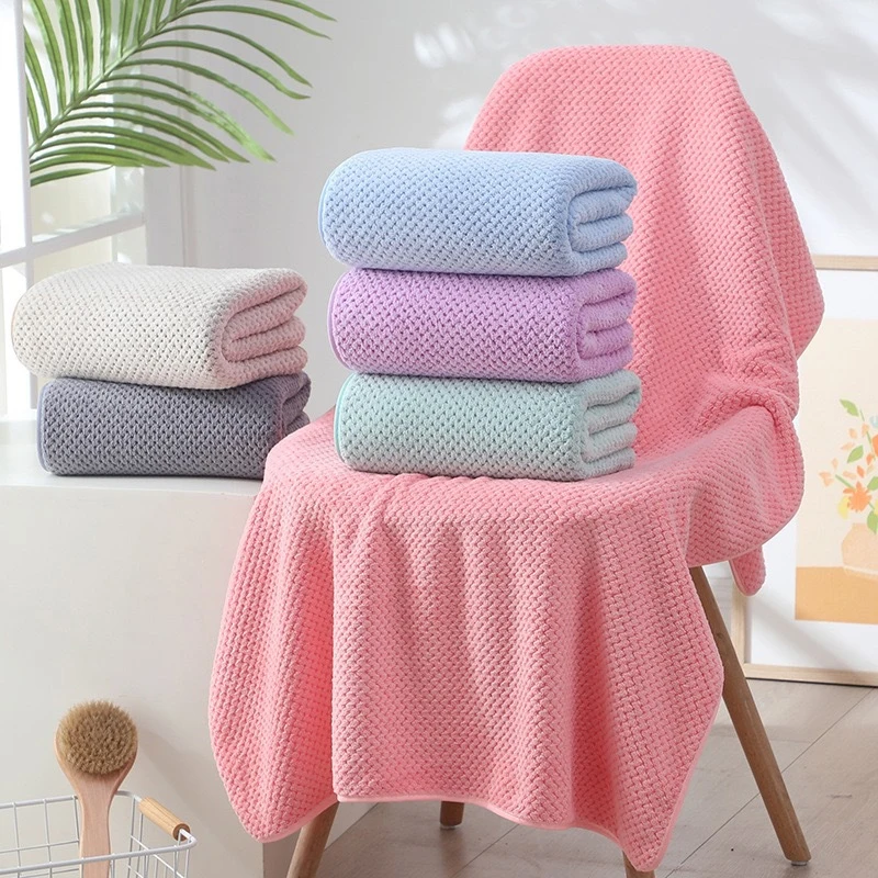 Coral Fleece Towel Bath Towel Set Water Absorption Quick Drying No