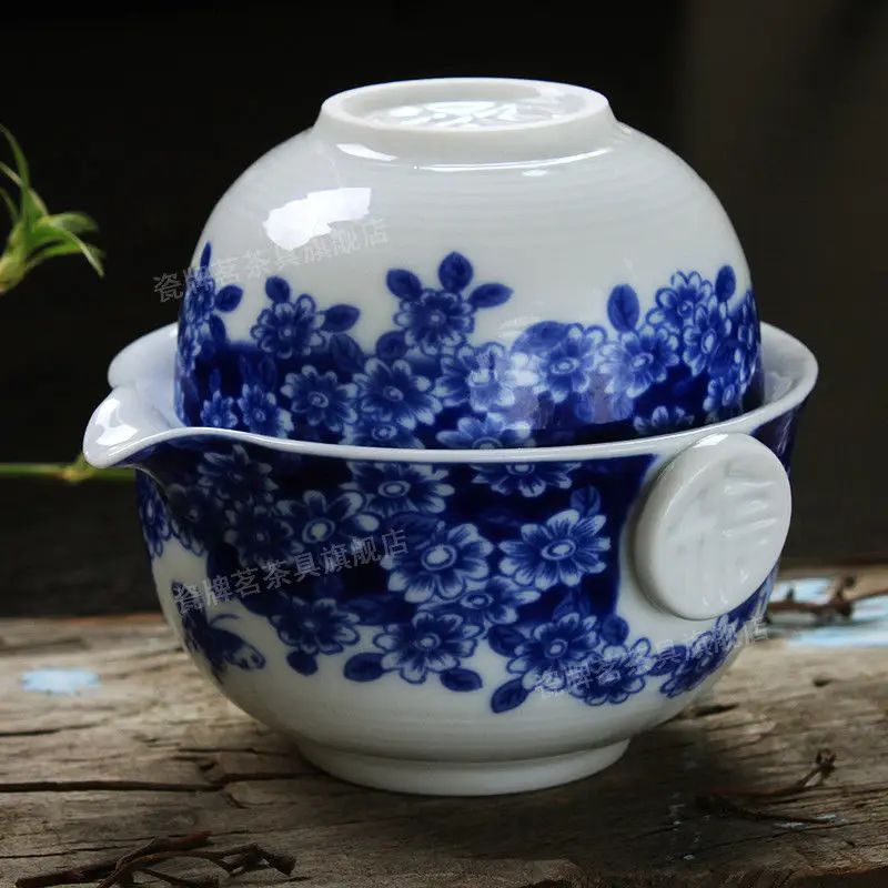 [GRANDNESS] Tea Set Include 1 Pot 1 Cup, High Quality Elegant Gaiwan,Beautiful and Easy Teapot Kettle Tea Pot