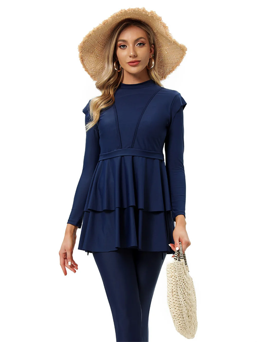 2024 Summer Resort Beach Spa Women's Conservative Swimwear Women's beach swimwear burkini + breast pad