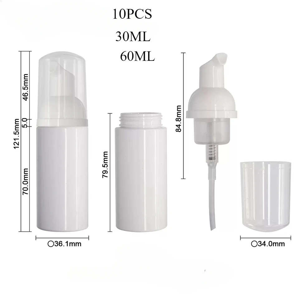 60 Ml Schaumspender-Flaschen – 3 Stück, Transparent, Perfekt Für Reise Und Kosmetik