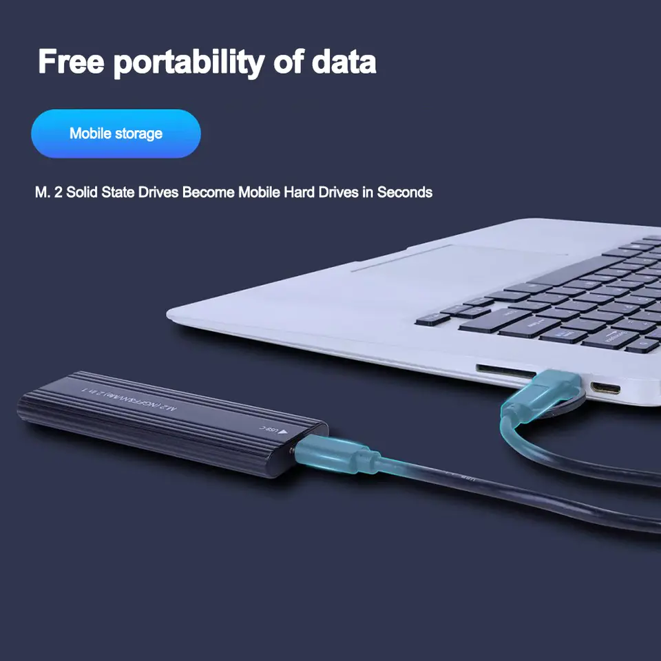 M2 SSD Case NVME SATA Dual Protocol M.2 to USB Type C SSD Enclosure Adapter NVME SATA SSD Disk Box Supports M Keys and B&M Keys image 6