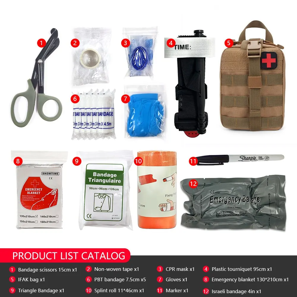 IFAKMolleUtilityArmyBagPouchTacticalMilitaryFirstAidKitWith