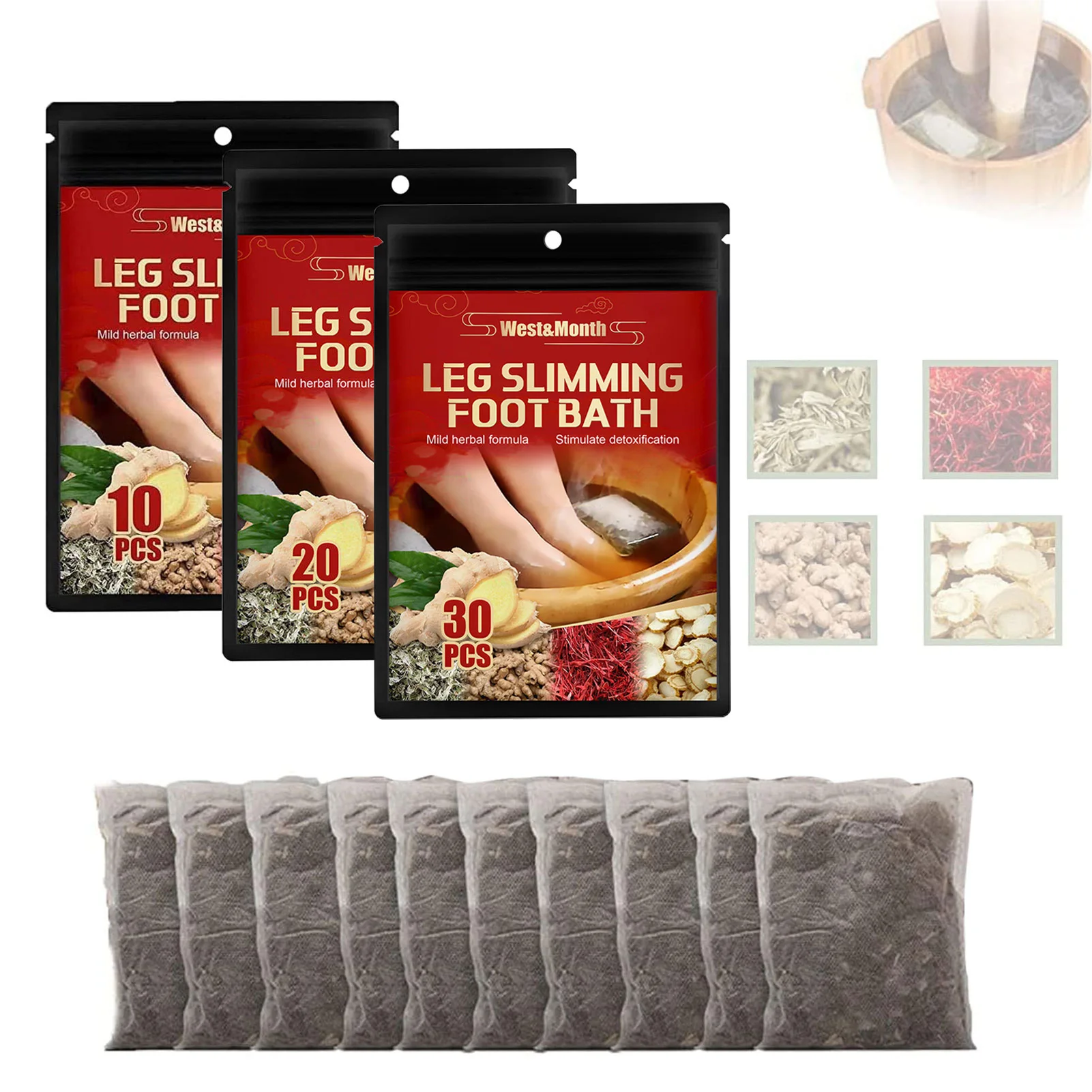 Ginger Foot Soak Natural Herbal Foot Bath Ginger Leg Slimming Bath Pure