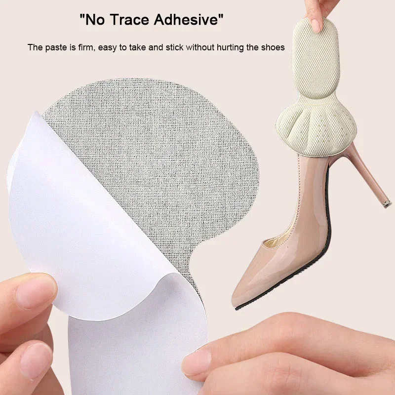 Heel Protector Heel Stickers Sneakers Feet Pads Pain Relief Size Reducer Non-slip Shoe Insoles T-Shaped Foot Care Pad Grips