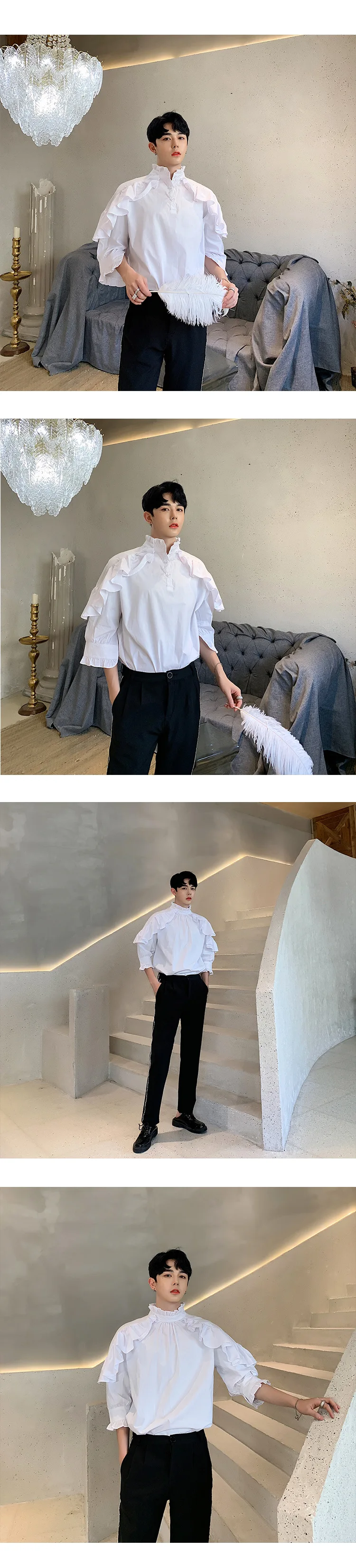 Description Picture 6 of itemY2K Original Collar Flounce Shoulder זארה נשים חולצות 2022 shirts festival hombre zapatos hombre vestir kemeja pria korea style