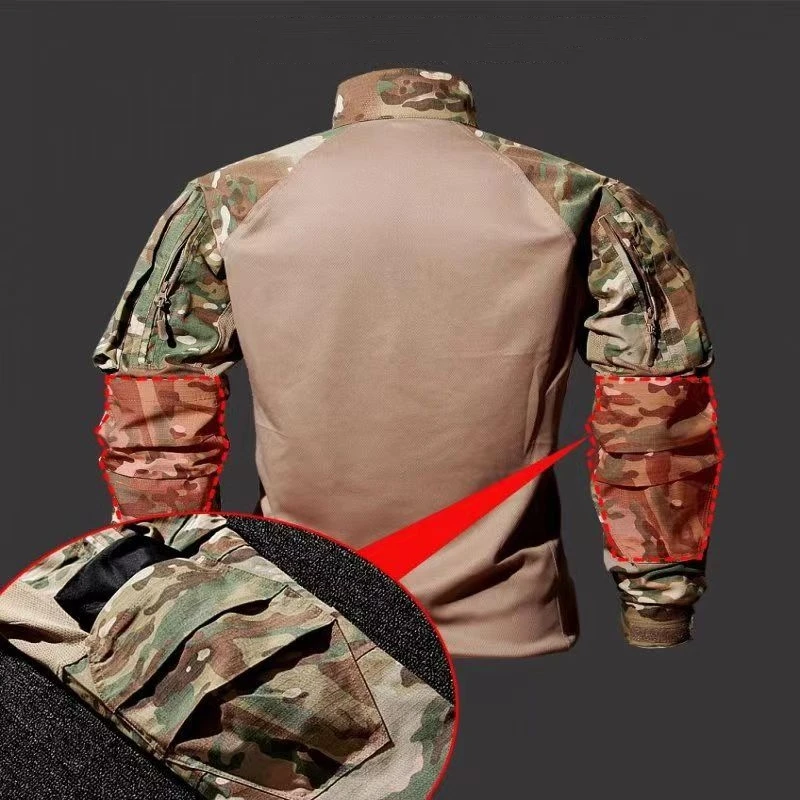 Long Sleeve T Shirt Tactical Frog Suit Men Outdoor Sports 2 Pieces Sets
