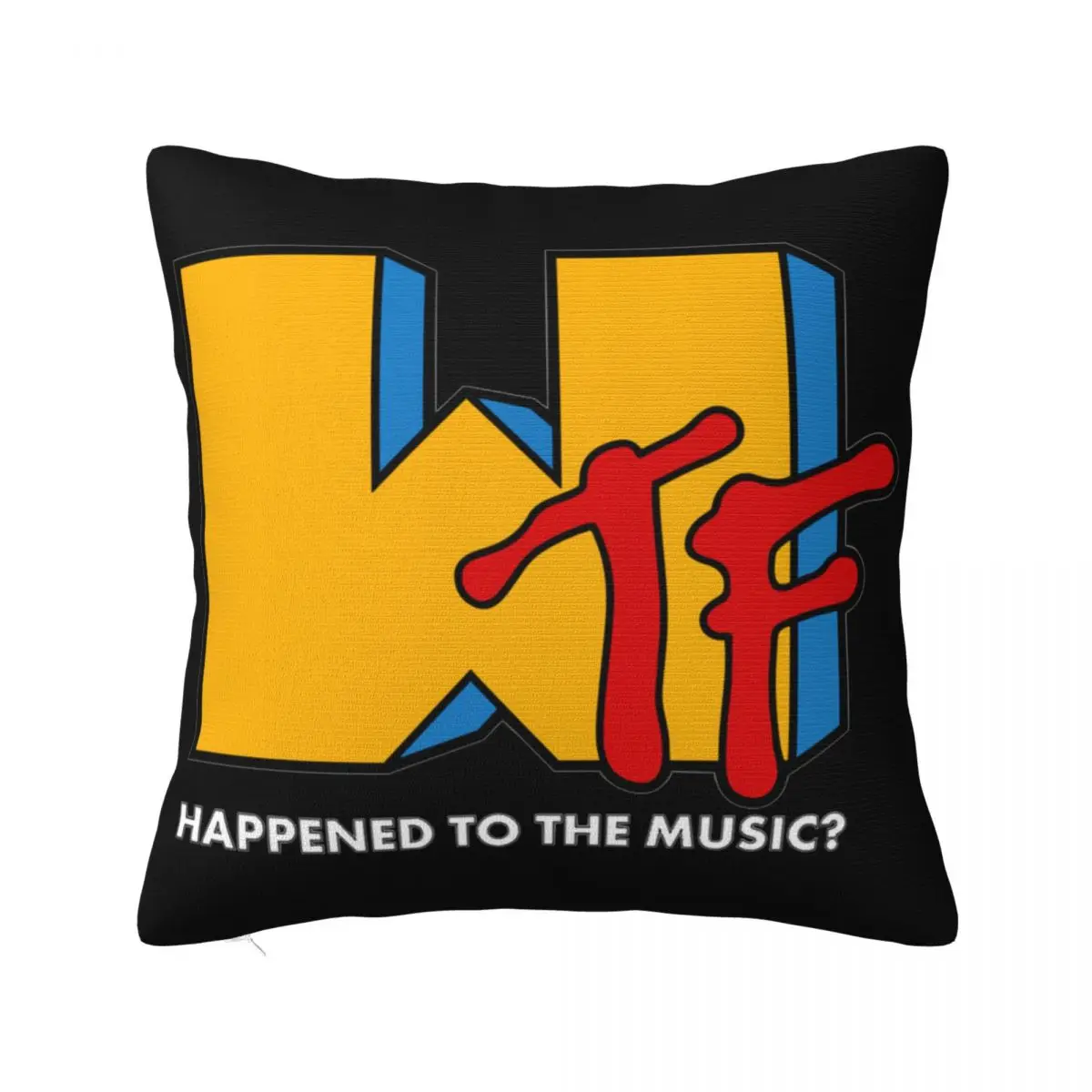 

Wtf Happened To The Music MTV Pillowcase Merch Printed Polyester Cushion Cover Decorations Throw Pillow Cover Home Zippered