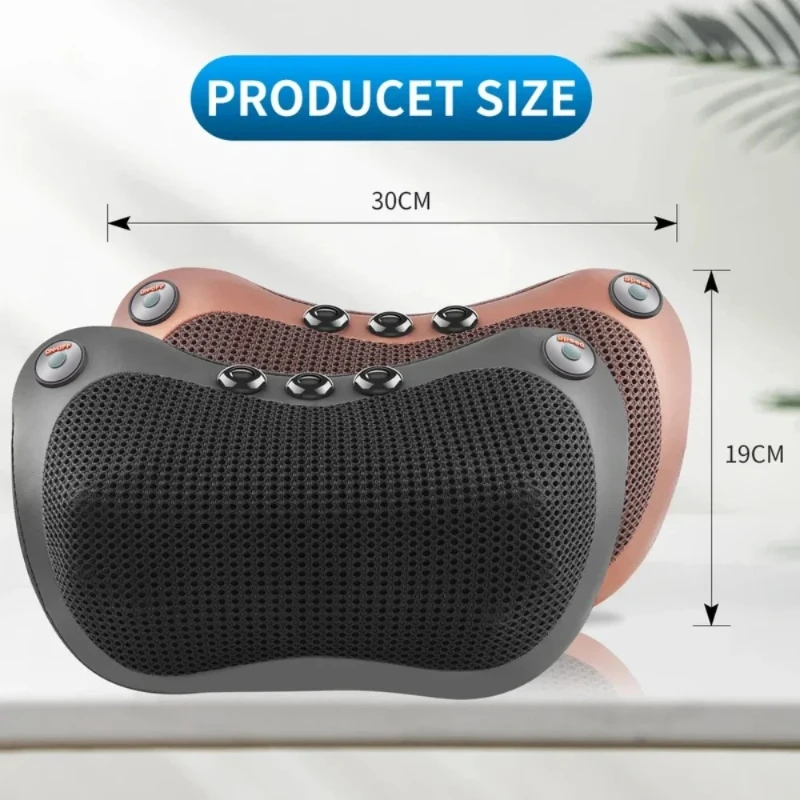 Intelligent U-vormig massagekussen voor in de auto of thuis, kneedmassageapparaat voor de nek, elektrische verwarming en nekbescherming._voghion.com