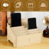 Wood Cell Phone Holder Solid Phone Storage Box Versatile Phone Holder Desktop Organizer Easy to Install Phone Management Storage 2