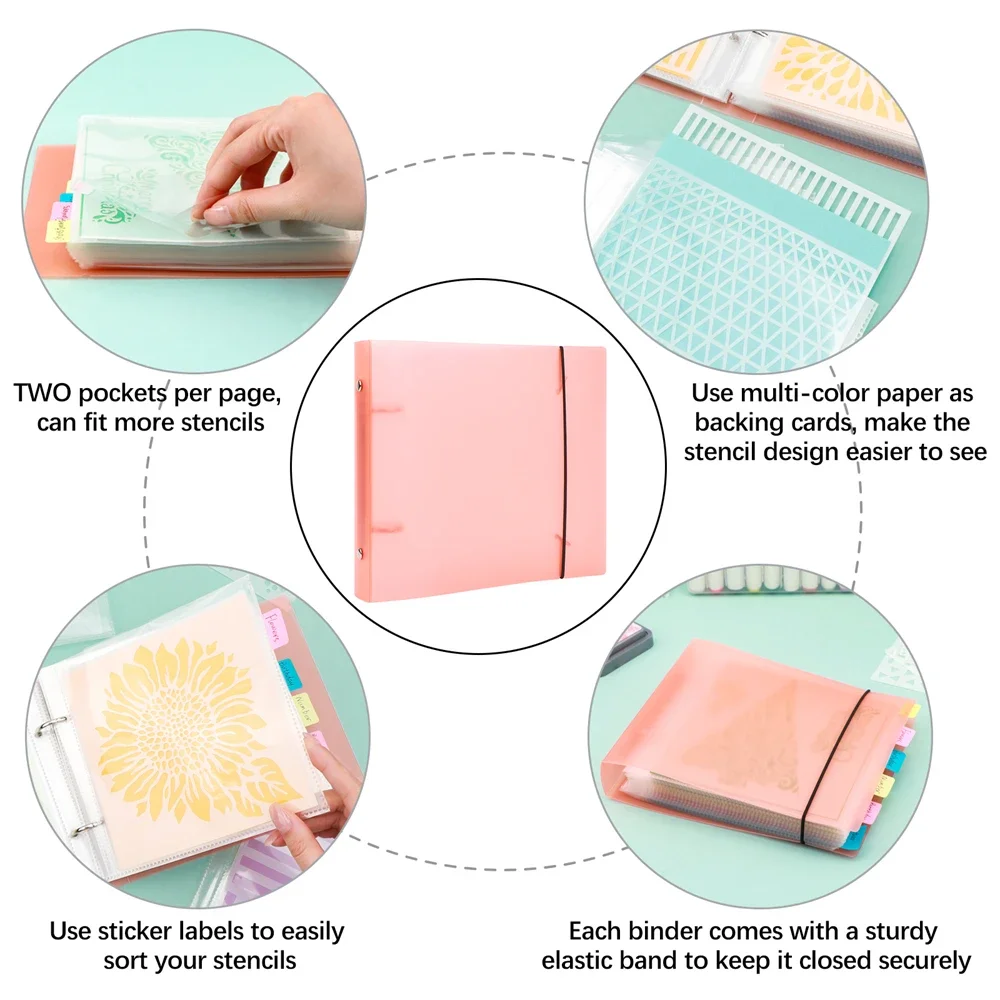 Cookie Stencil Storage Binder 6x6" Stencils Folder Sticker for DIY Scrapbooking Clear Stamp Storage Folder Organize 10~50pcs/set