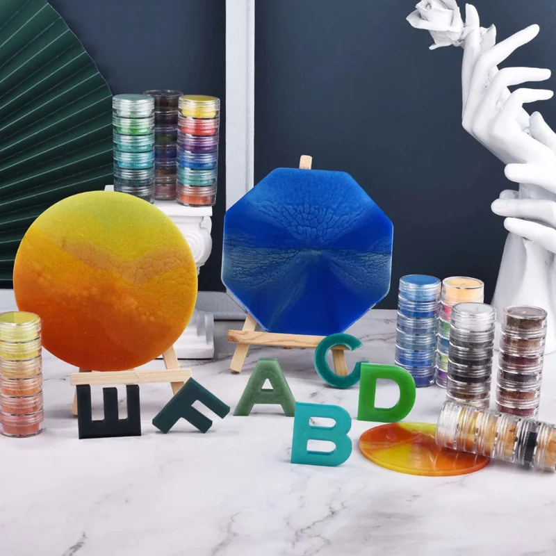 Pearlescent Powder Pigment Mica Powder Pigment Epoxy Resin Pigment 6 Colors/Set Resin Pigment Dye DIY Epoxy Resin Jewelry Making Nail Art Decor Makeup