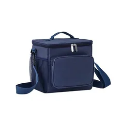 Premium Insulated Leak - Proof Lunch Tote with Shoulder Strap and Side Pockets (Navy blue)