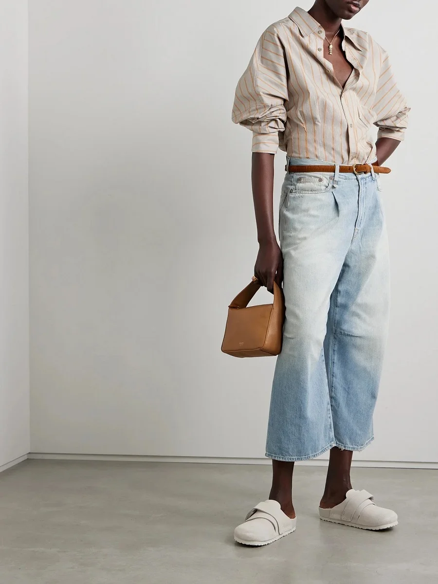 

2024 Women's Jeans Trends Cotton Washed Loose Casual High Waist Womens Nine Pants y2k Clothing New Fashion High Quality Trousers