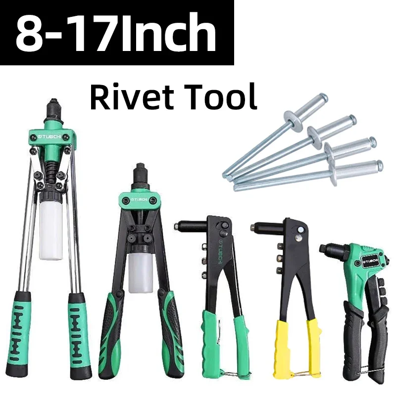 Rivet Gun Set 8/9.5/13/14/17 Inch Rivet Gun Hand Riveter for 2.4-6.4Mm Blind