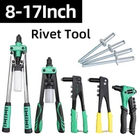 8/9.5/13/14/17 Inch Rivet Gun Hand Riveter Nail Rivet Gun Manual Handle Labor Saving  For 3/32-1/4Inch 2.4-6.4Mm Blind Rivet 1